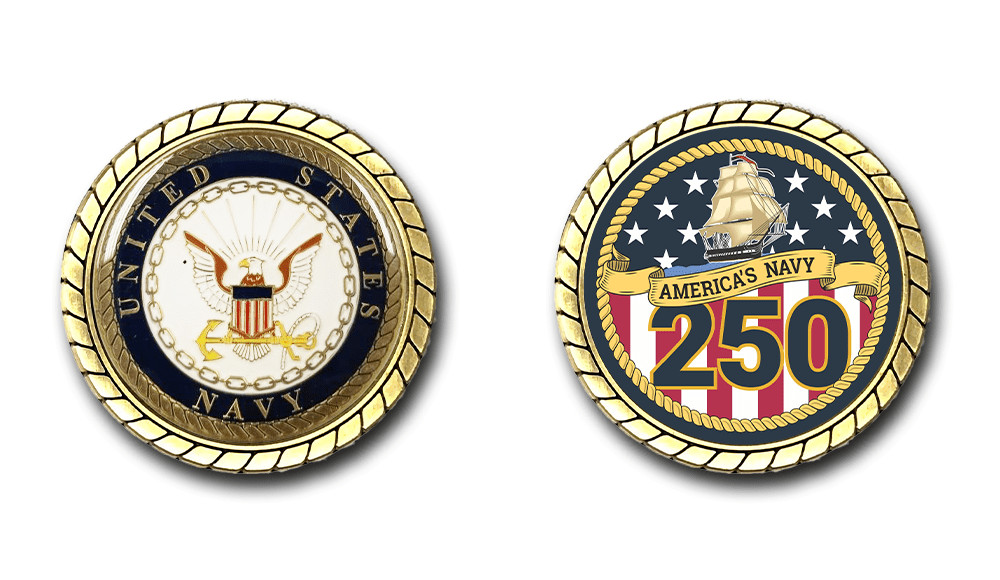 US Navy 250th Anniversary Challenge Coin Officially Licensed