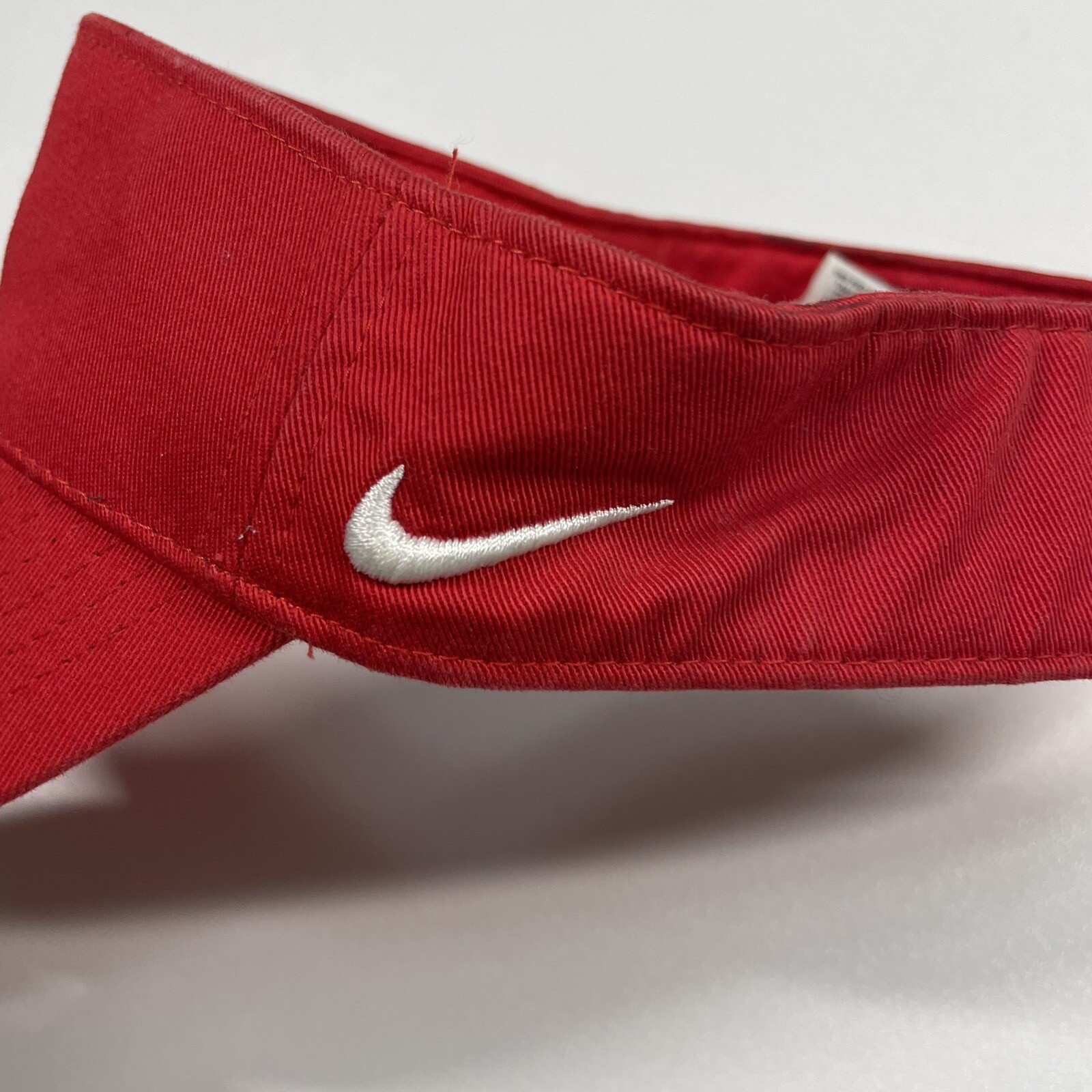 Nike Visor Hat Cap Men’s Red C Logo Embroidered Swoosh Strapback