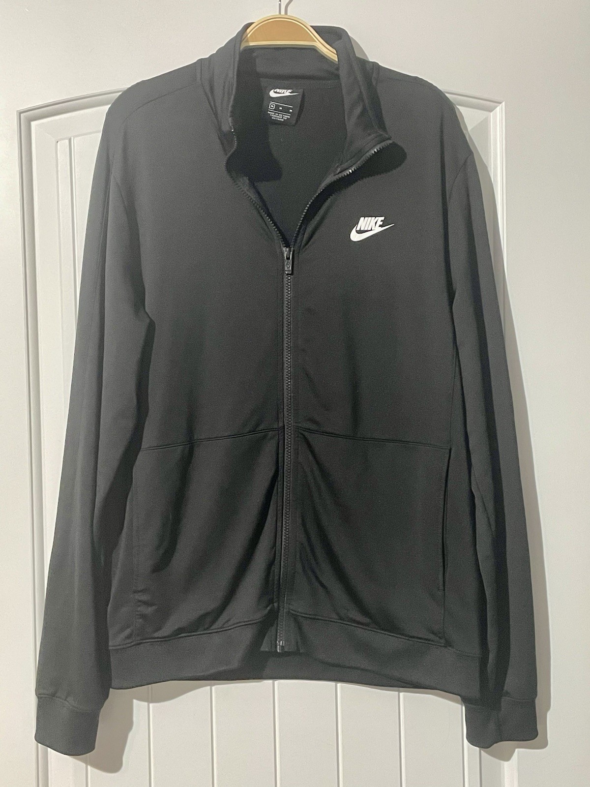 EUC Nike Men's Knit Full Zip Midweight Jacket With Pockets, Black, Size M