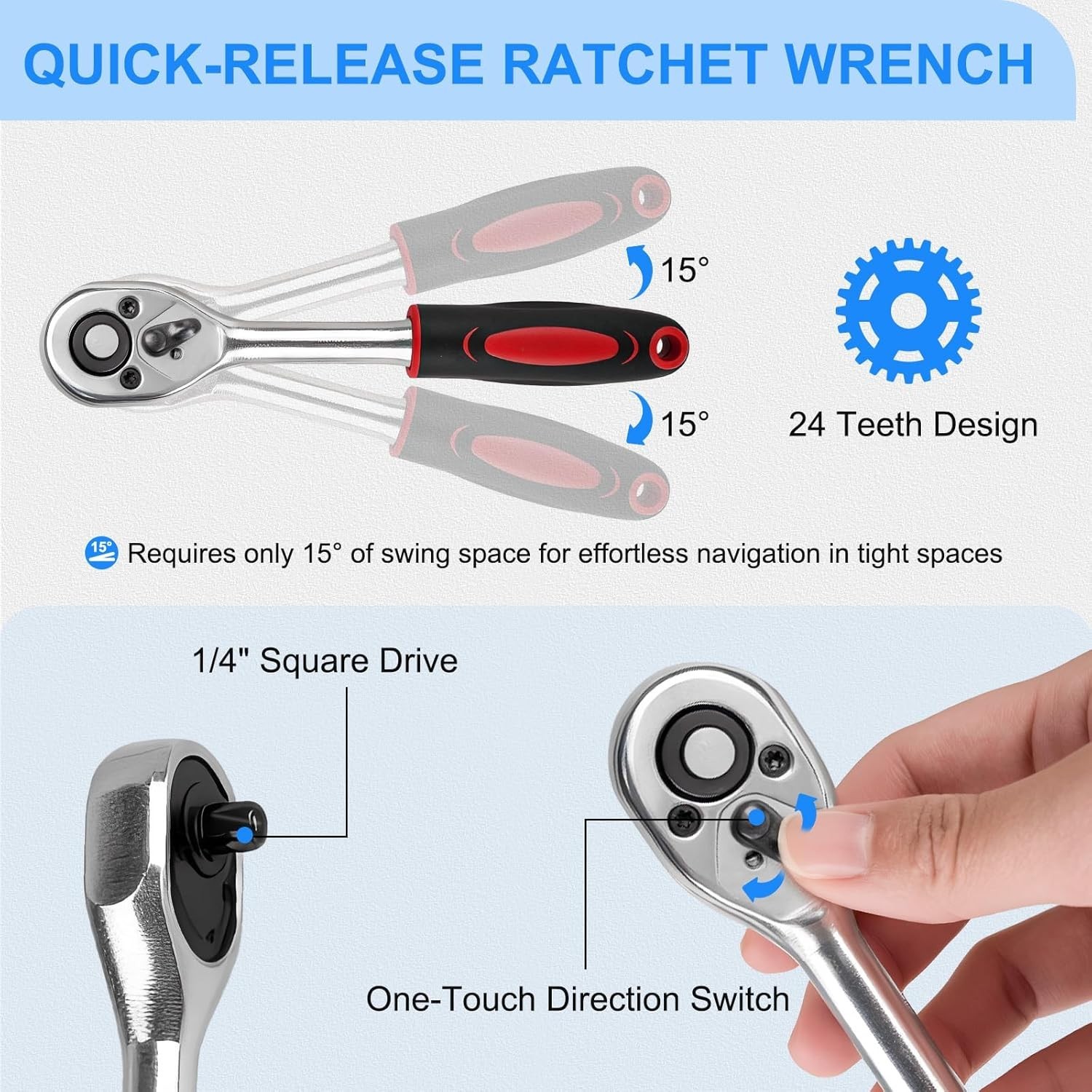 46PC Metric Socket Ratchet Set - Ideal for DIY and Mechanical Projects