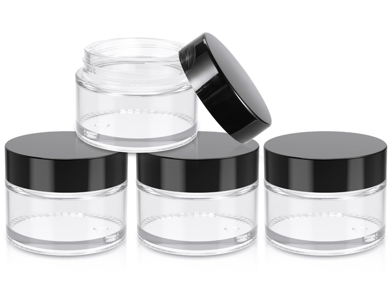 1oz Jars with Lids, HOA Kinh 4 Pack Clear Glass Jars Empty Cosmetic Container...