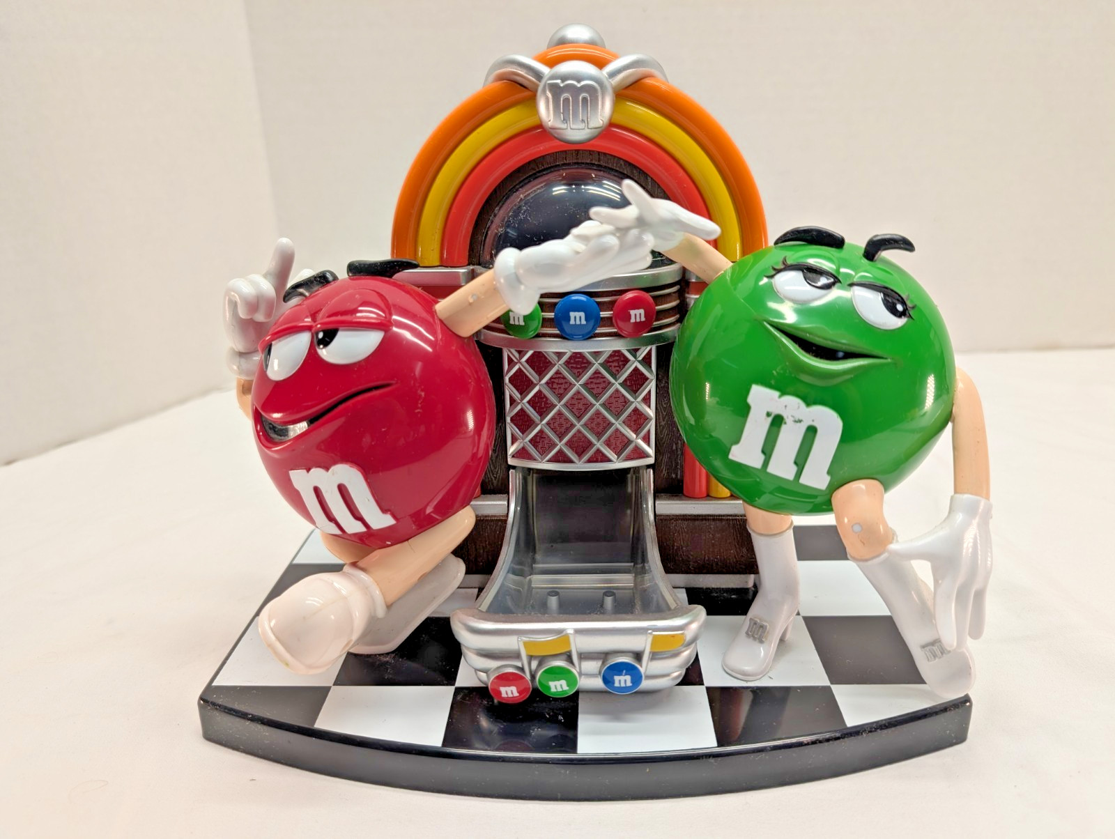 Vintage Original MM M&M's Juke Box Red and Green Candy Dispenser Works