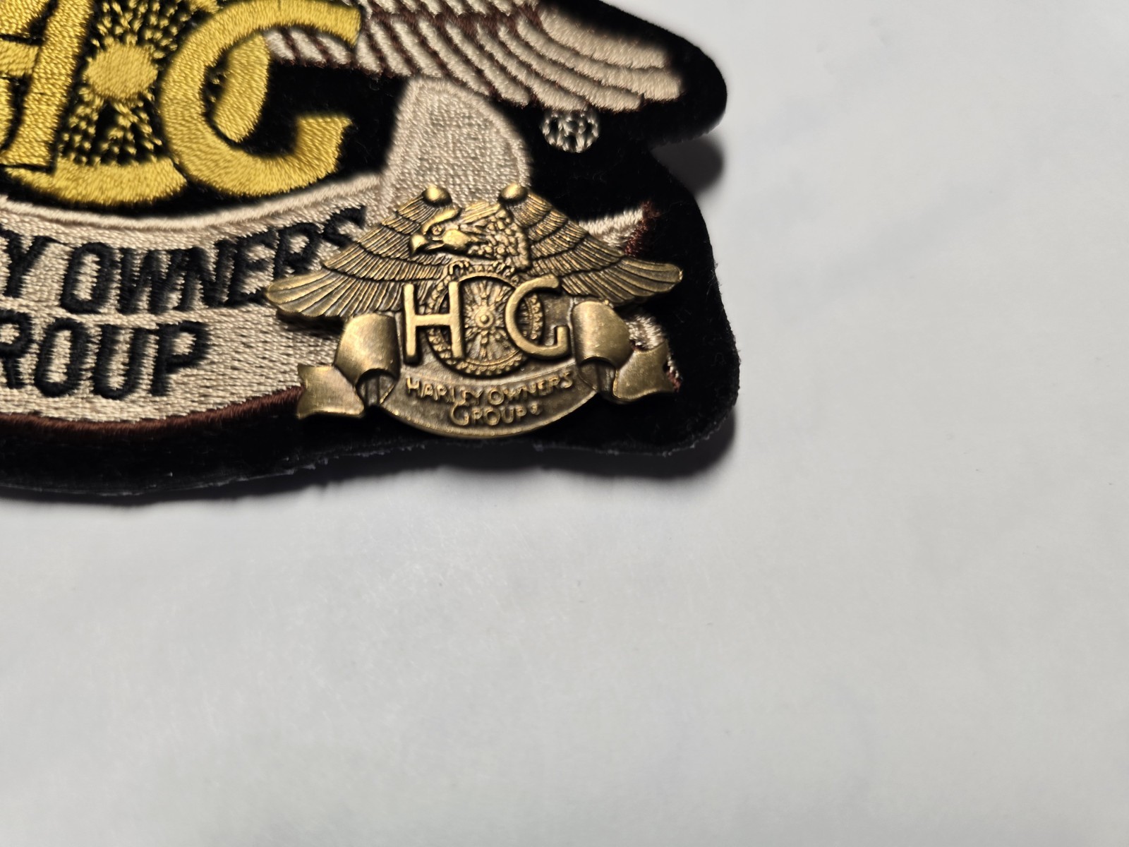Harley Owners Group Embroidered Patch & Pin Set