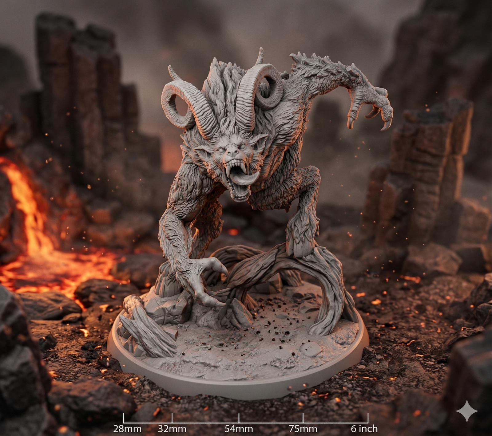 Goat Demon Miniature DnD Monster Resin RPG Figure 28-150mm