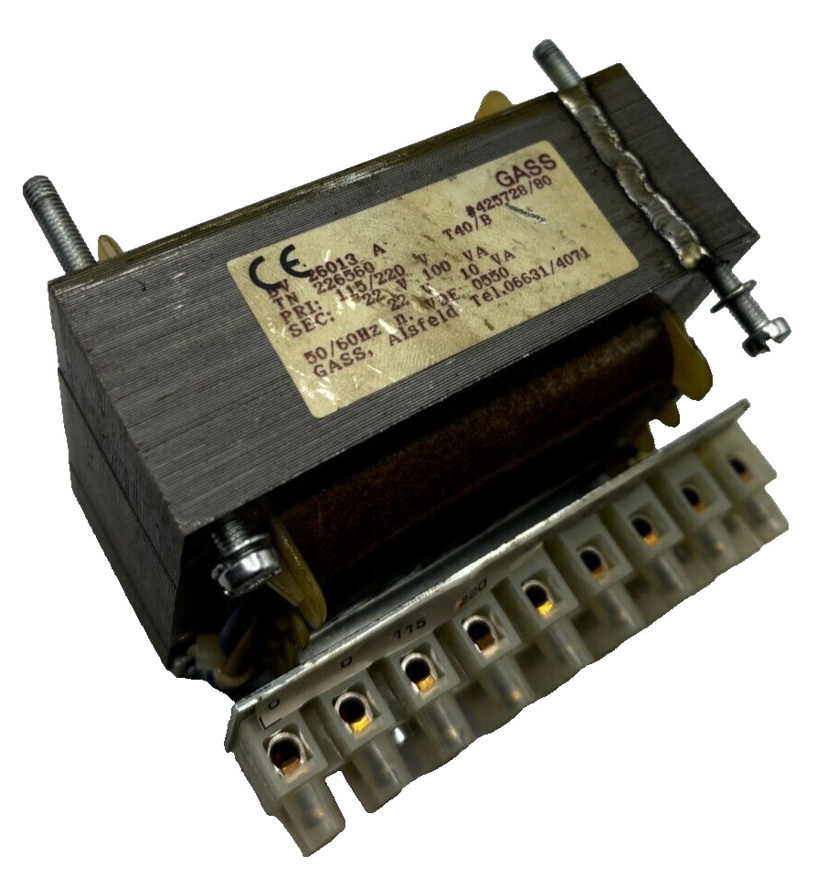 GASS BV 26013 A TRANSFORMER WITH TERMINAL STRIP BV26013A 115/220V 50/60HZ 🎯