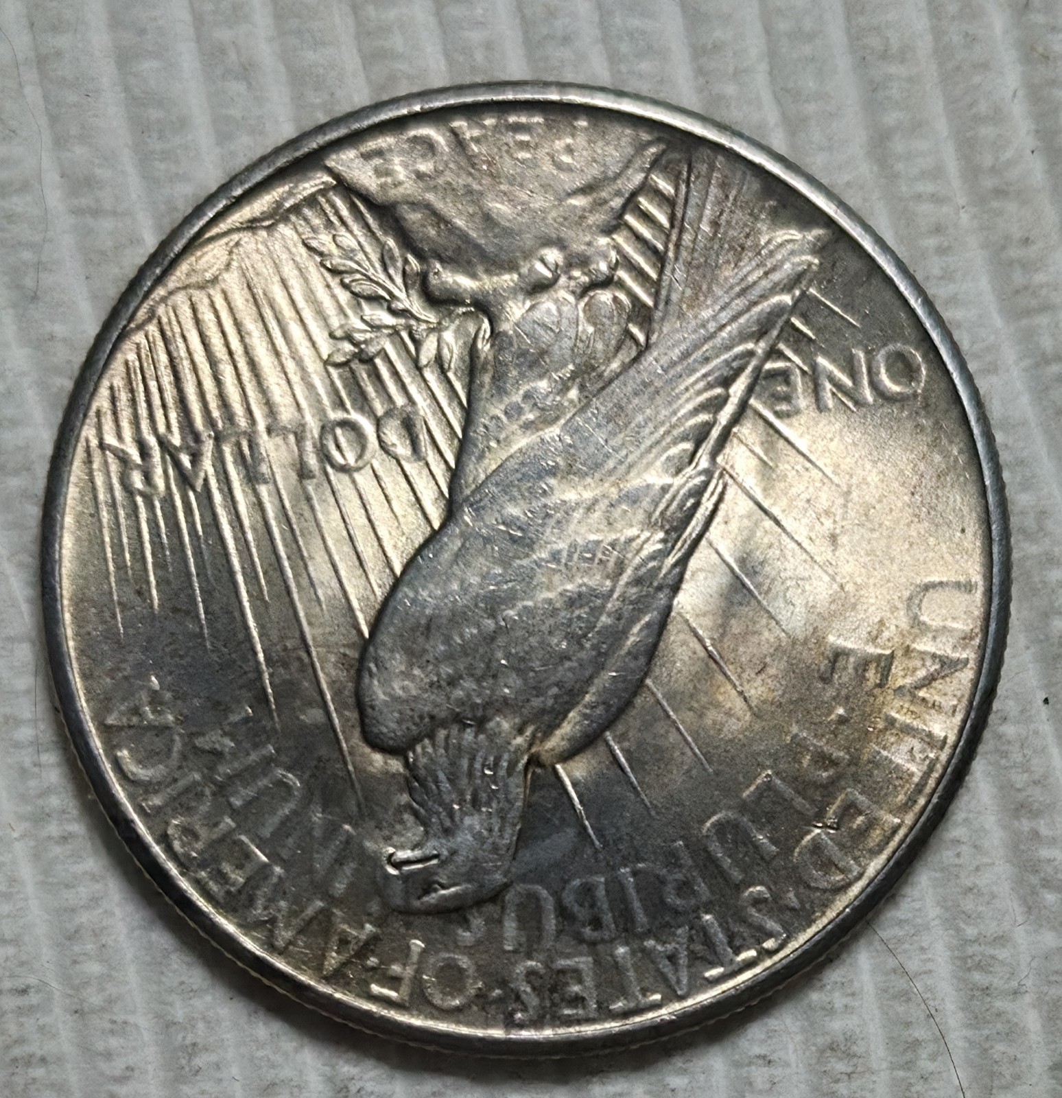 1935 P Peace Silver Dollar. Estimated Almost Uncirculated 58. A0989.