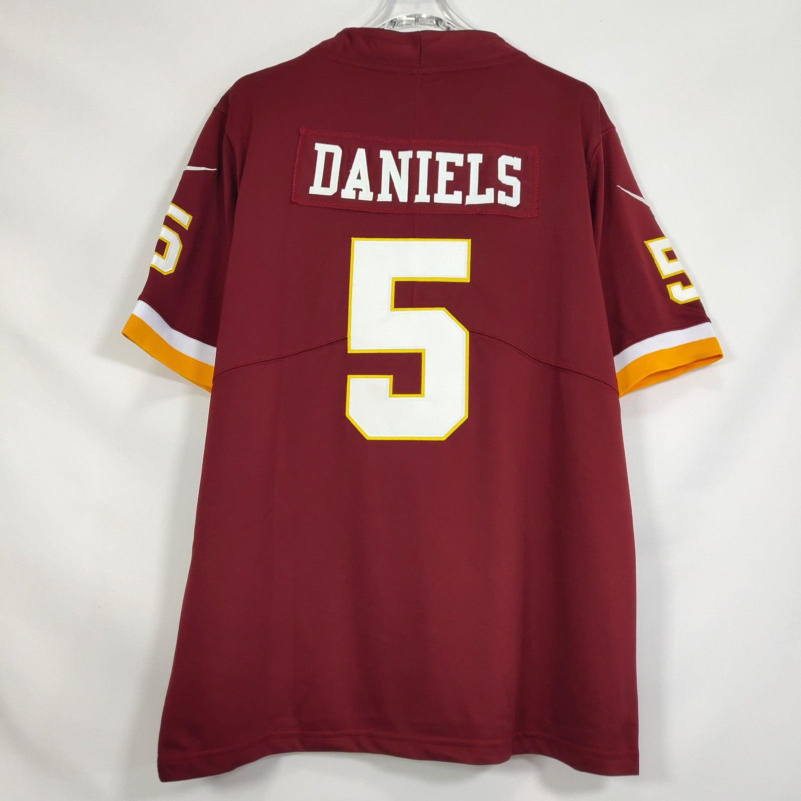 Jayden Daniels #5, jersey, red, embroidered, S-4XL