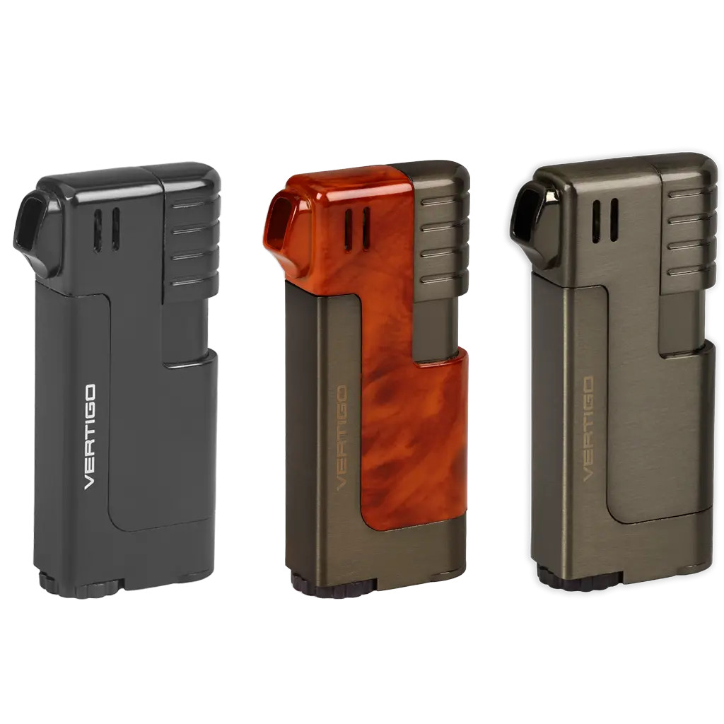 Vertigo Governor Pipe Lighter Angled Soft Flame Built-in Tamper & Scraper
