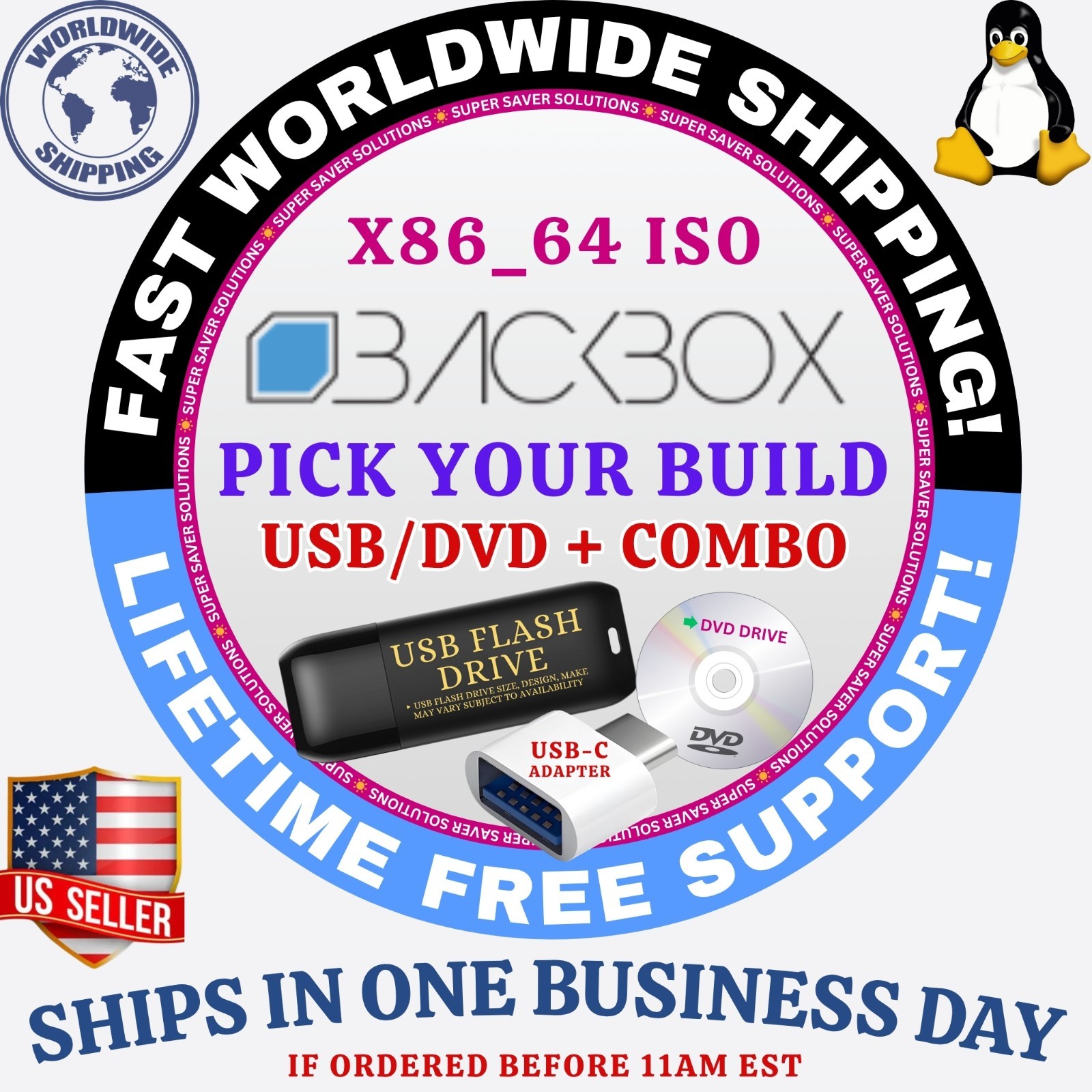 BACKBOX 9 LINUX OS | LATEST BUILDS ISO | DVD, USB | FAST SHIPPING | PENTESTING