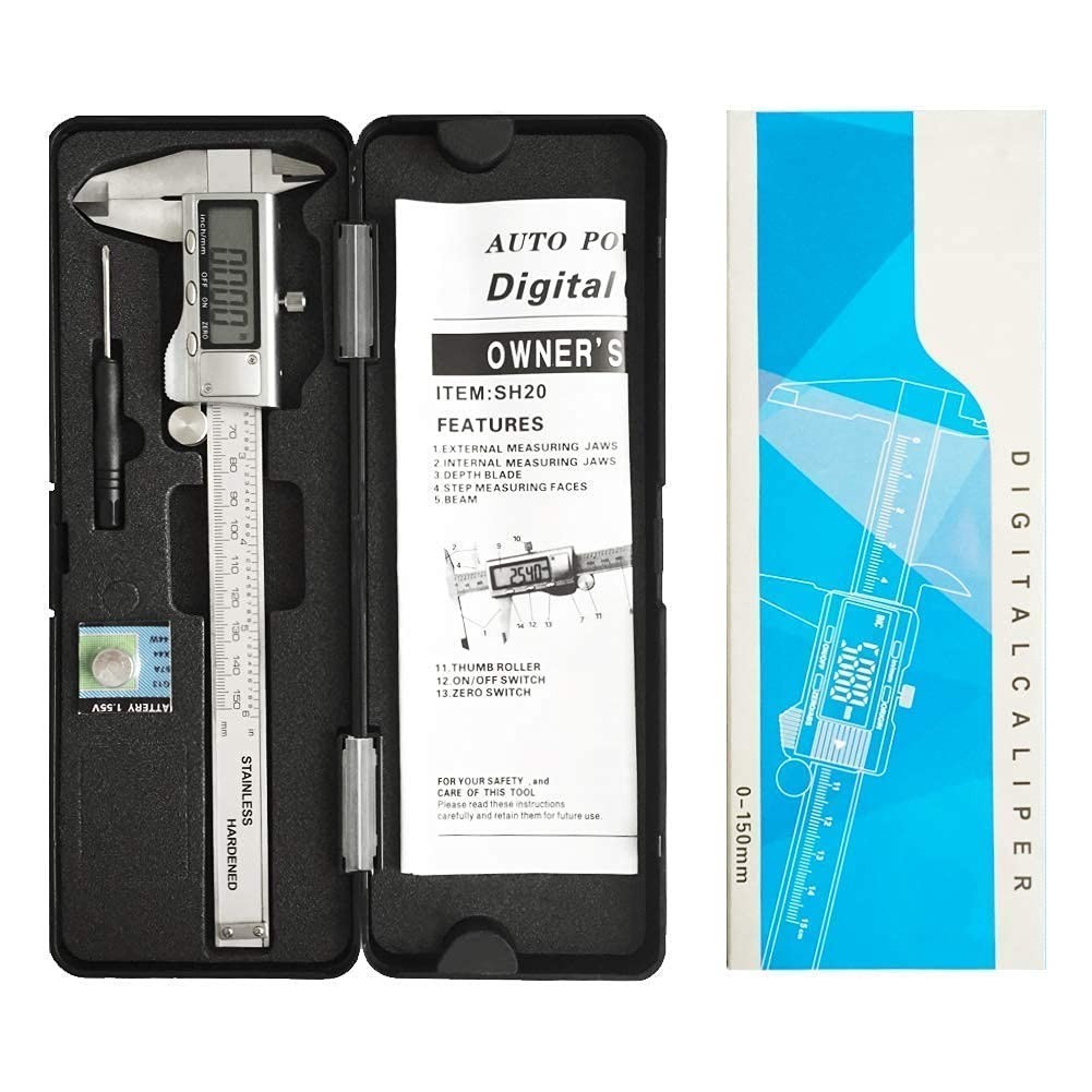 6-Inch Electronic Micrometer Caliper with Auto-Off Function & Inch/MM Conversion