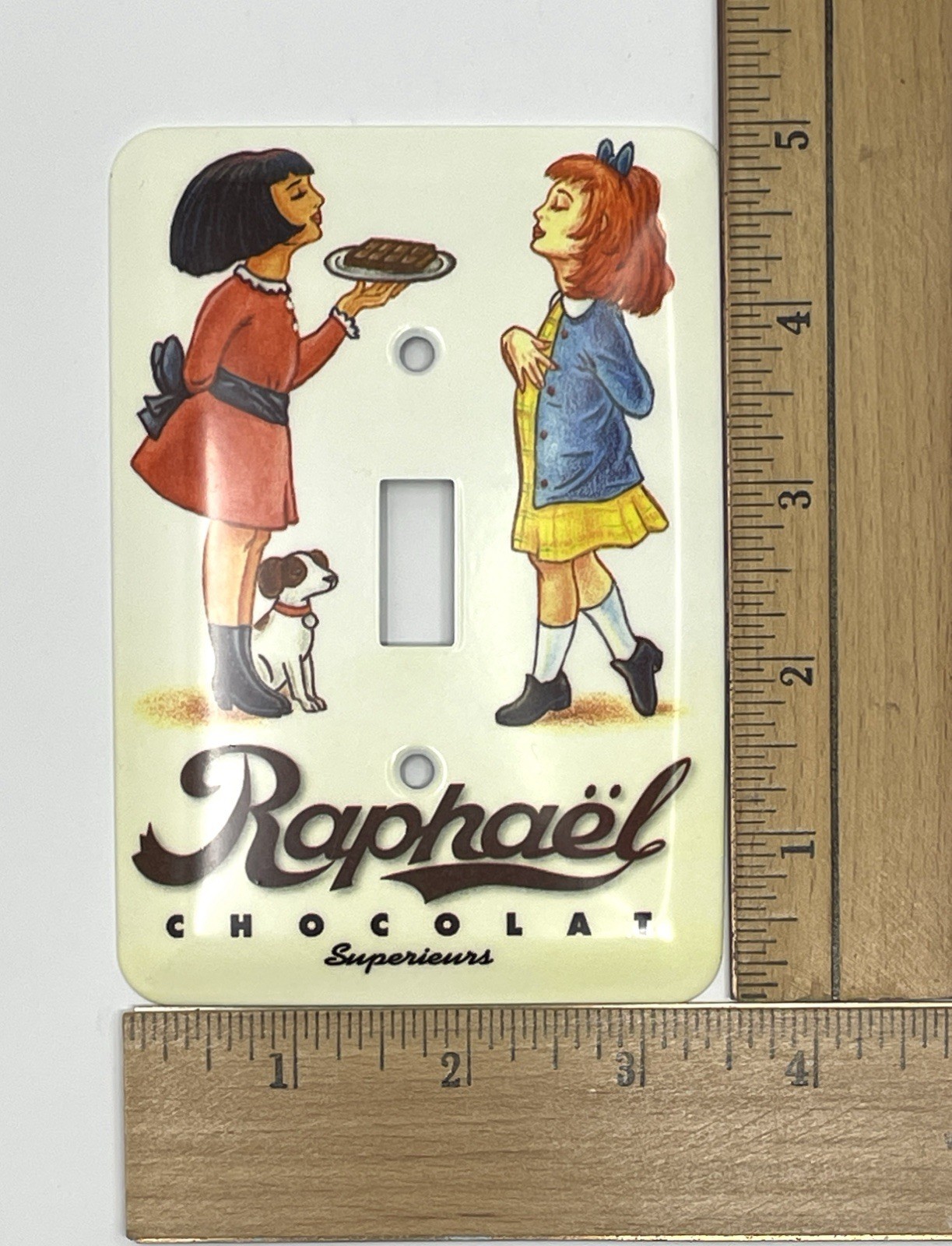 Raphael Chocolat Supérieurs Light Switch Plate Painted Metal