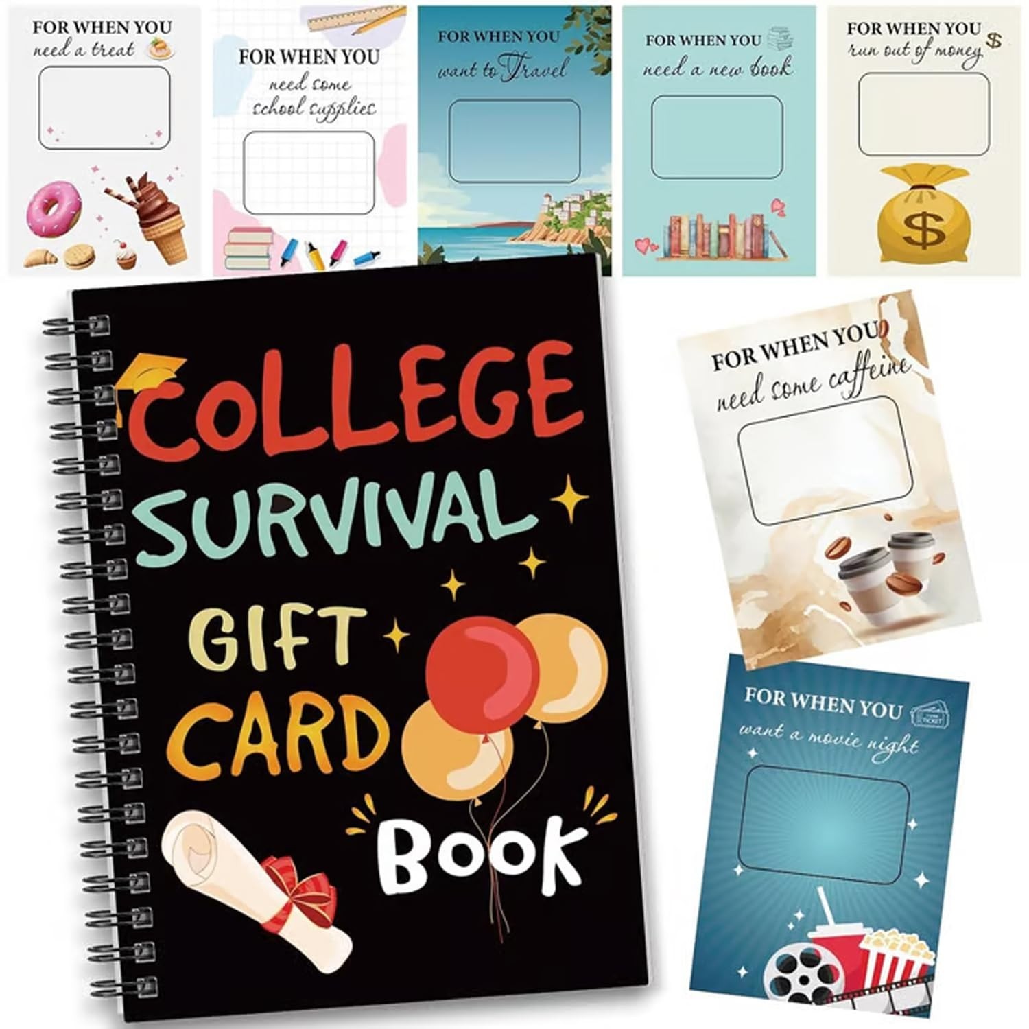 College Survival Gift Card Book Cash Holder for Graduation & Birthday Gifts