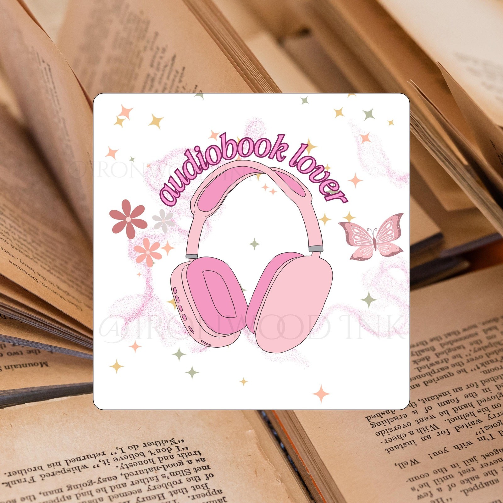Audiobook Lover Vinyl Sticker Reading Bookish Booktok Laptop Stickers Decor Gift