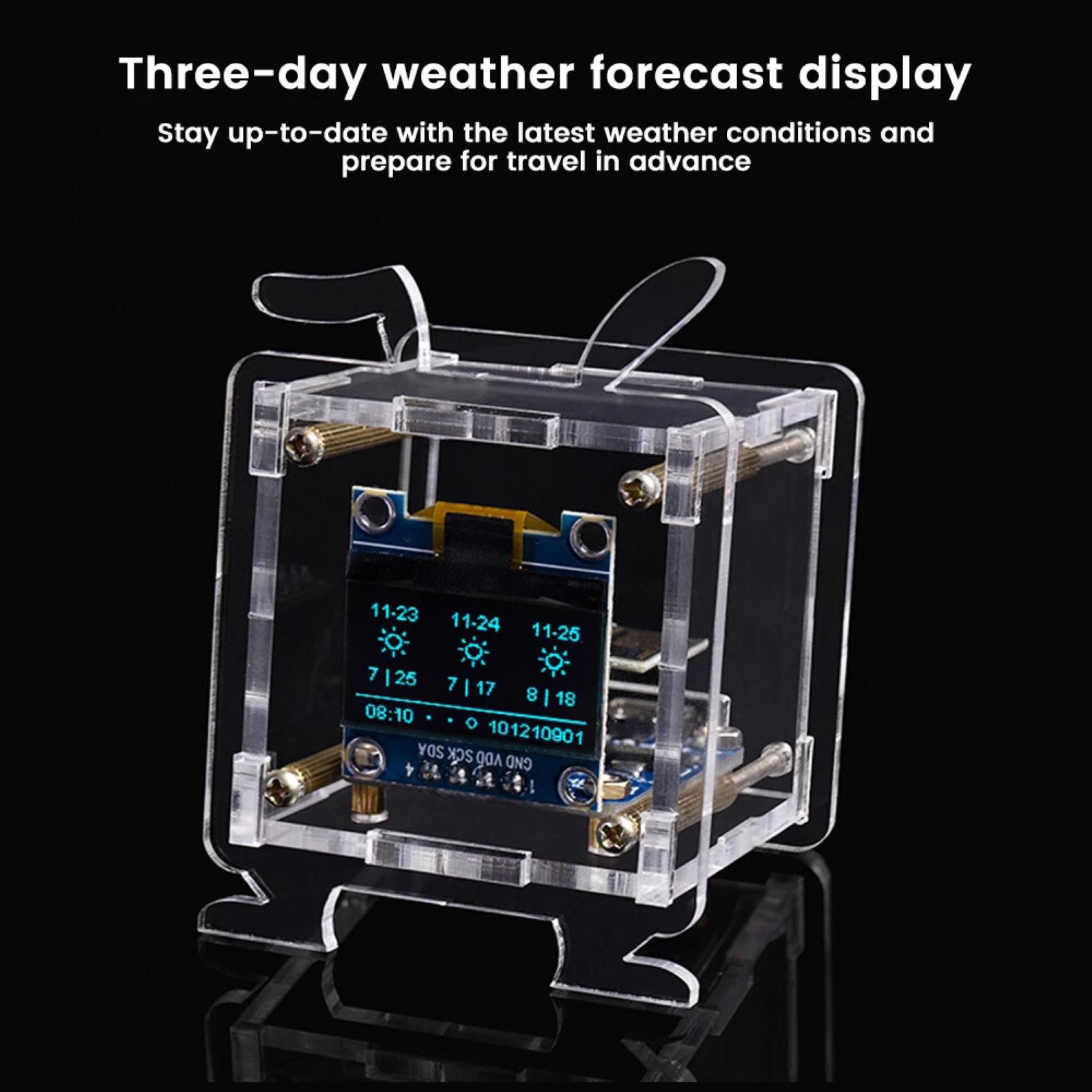 DIY electronic clock kit supports three interfaces displaying real-time time