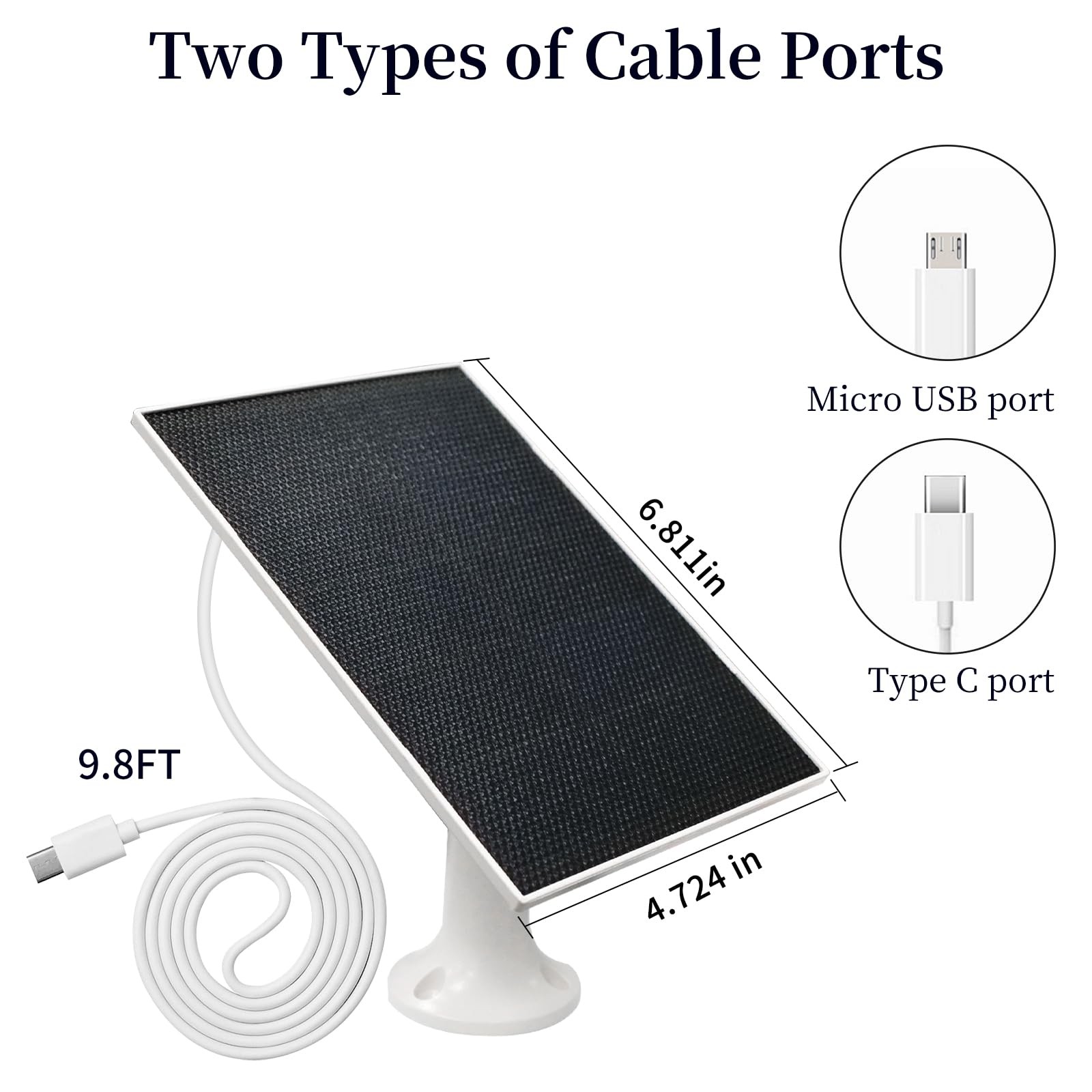 4W Solar Panel Charger Solar Panel Compatible Eufy Cameras & Doorbell IP65