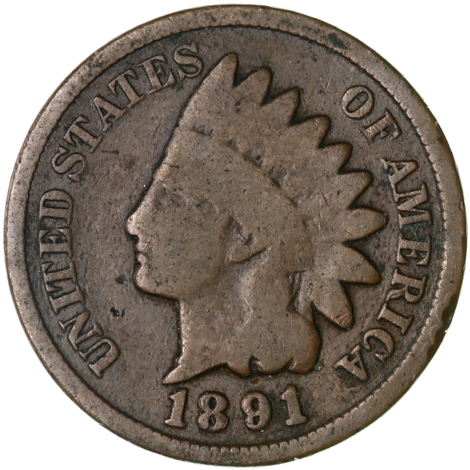 1898 (P) Indian Head Cent Very Good Penny VG