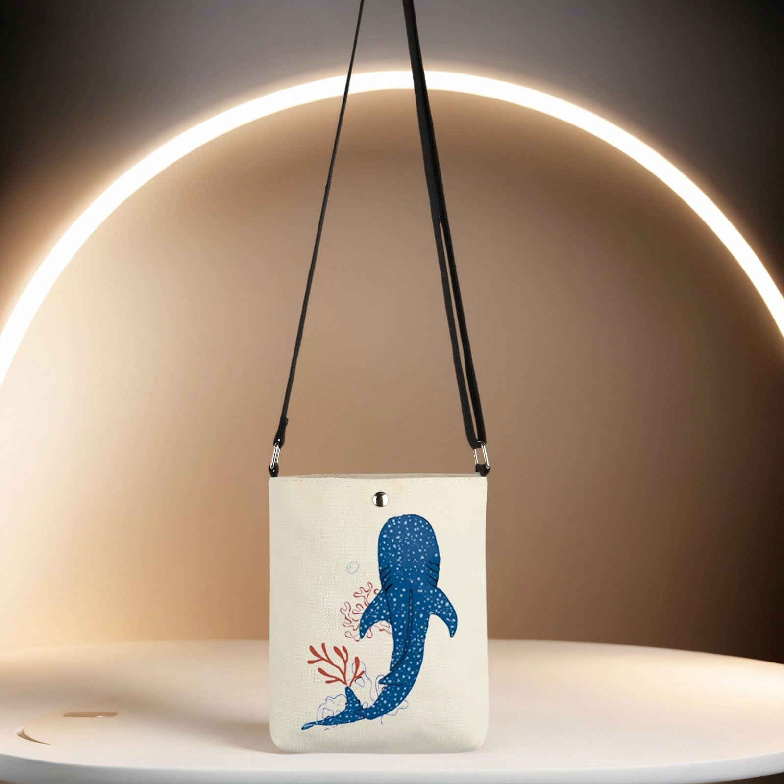 TSOTMO Whale Ocean Gift Whale Shark Crossbody Bag Beachy Ocean Lover Beach Wi...