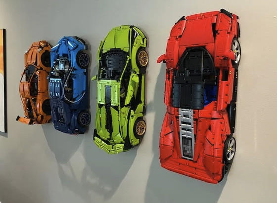 LEGO Technic Cars Wall Mount - Porsche, Bugatti, Ferrari, Lamborghini, and More