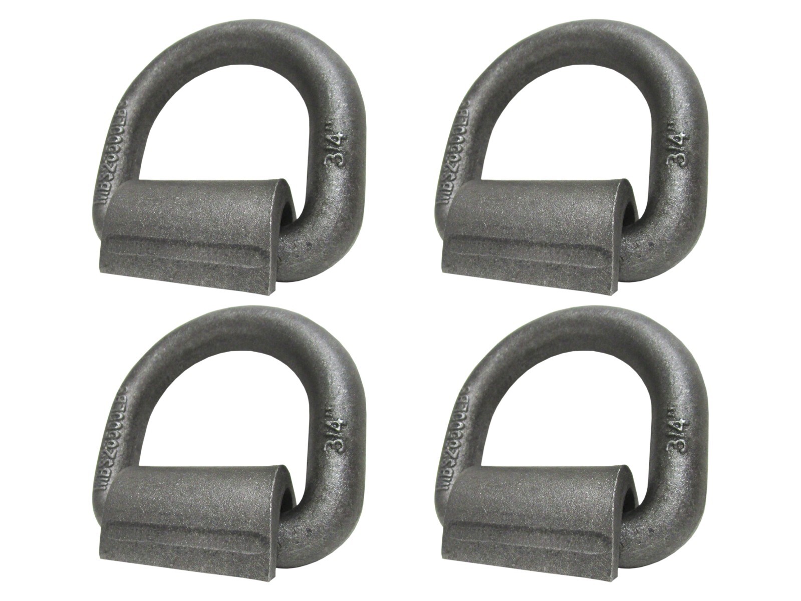 1" Weld-On Forged D Ring Heavy Duty Attachment Point 47,000 lbs (Pack of Four)