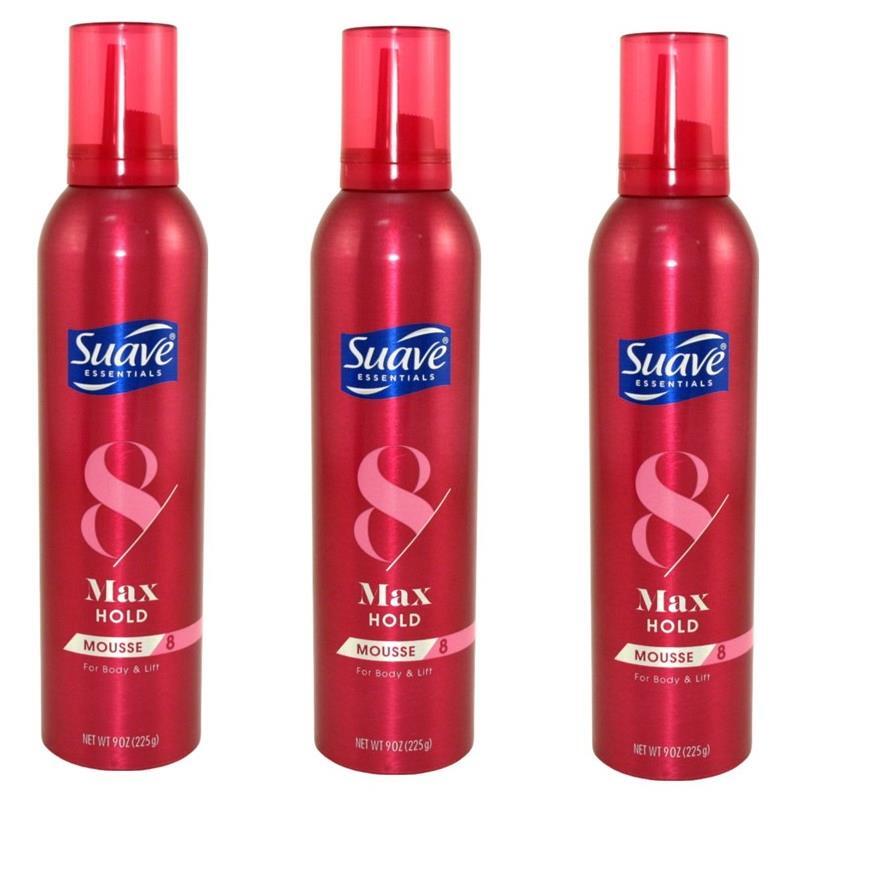 BL Suave Mousse Max Hold For Body And Lift 9oz each *Three Pack*