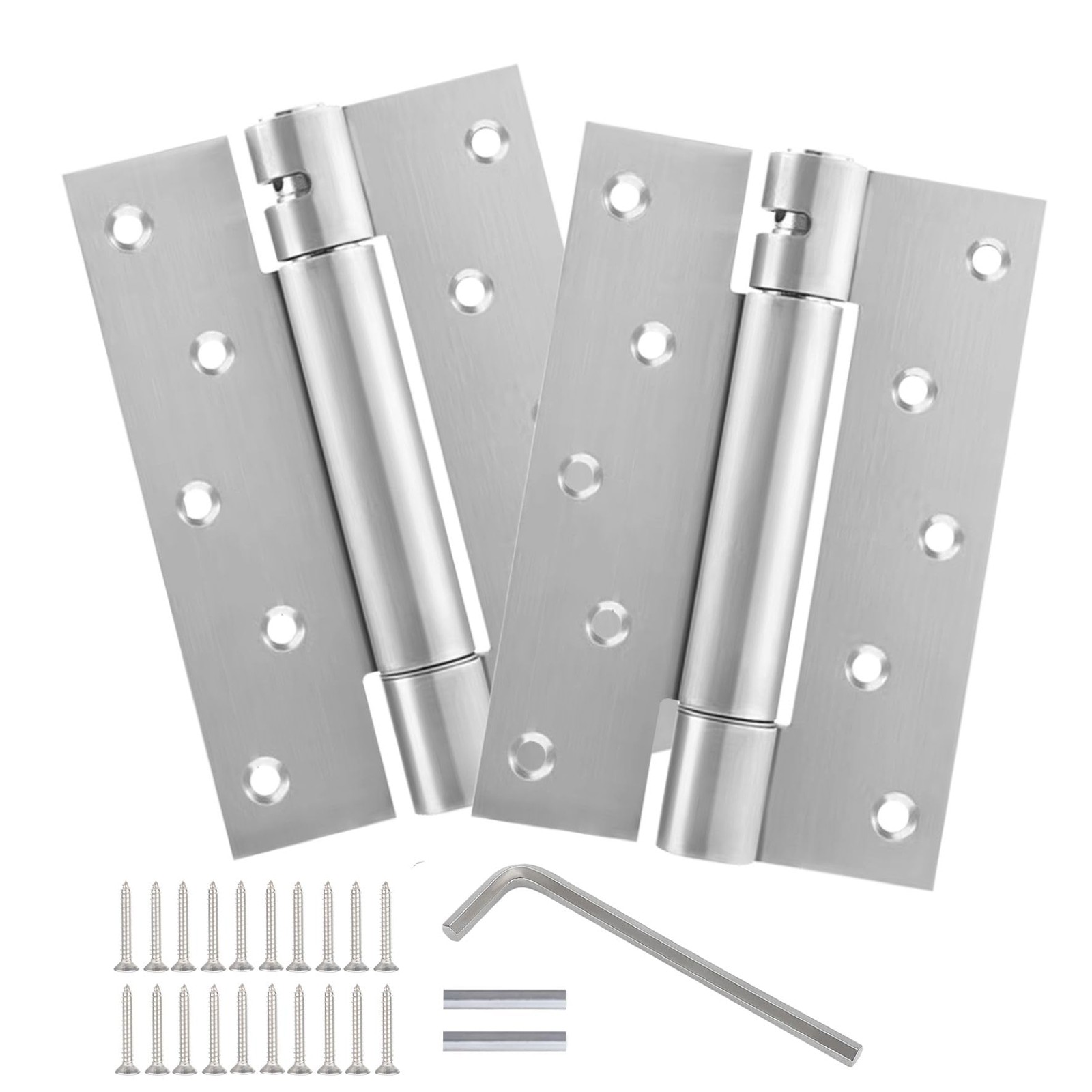 2 PCS 6 Inch Self Closing Adjustable Spring Heavy Duty Stainless Steel Hinges