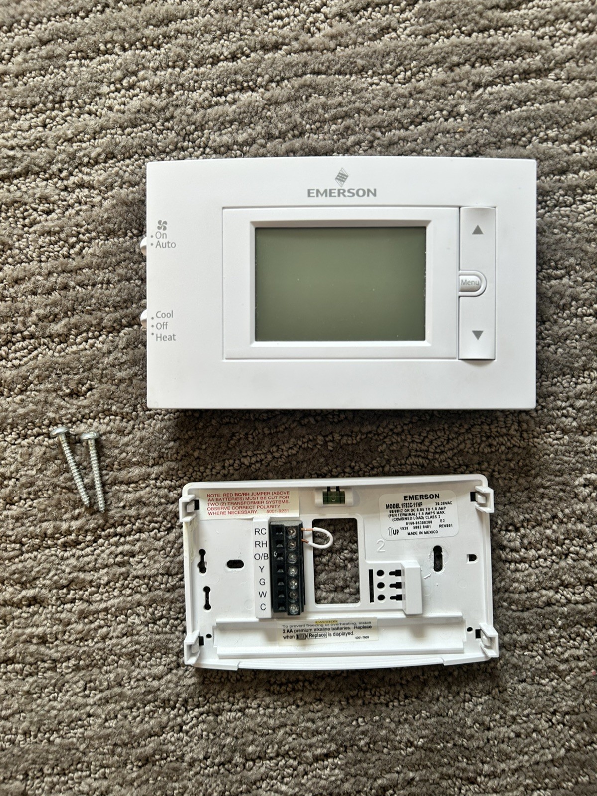 Emerson Non-Programmable Thermostat  1 Heat 1 Cool 1F83C-11NP White