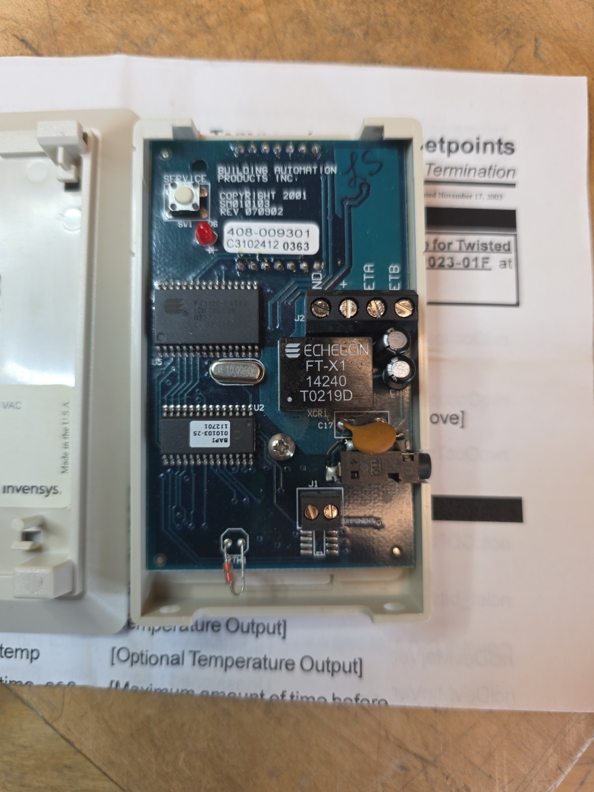 Invensys BAP/LC-RSOD, Communicating Sensor