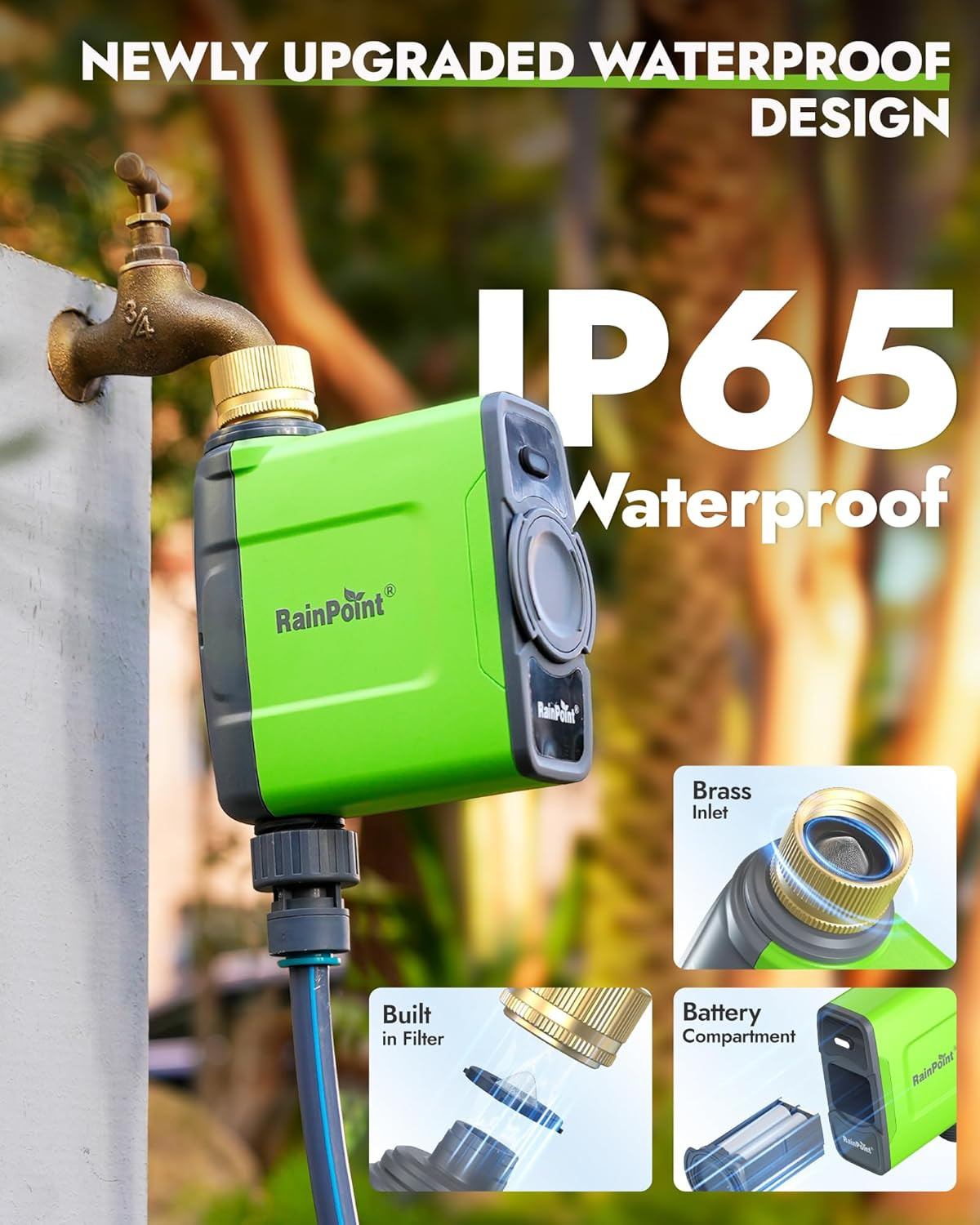 Smart Wifi Water Timer for Garden Hose with Rain Delay & Ethernet Support