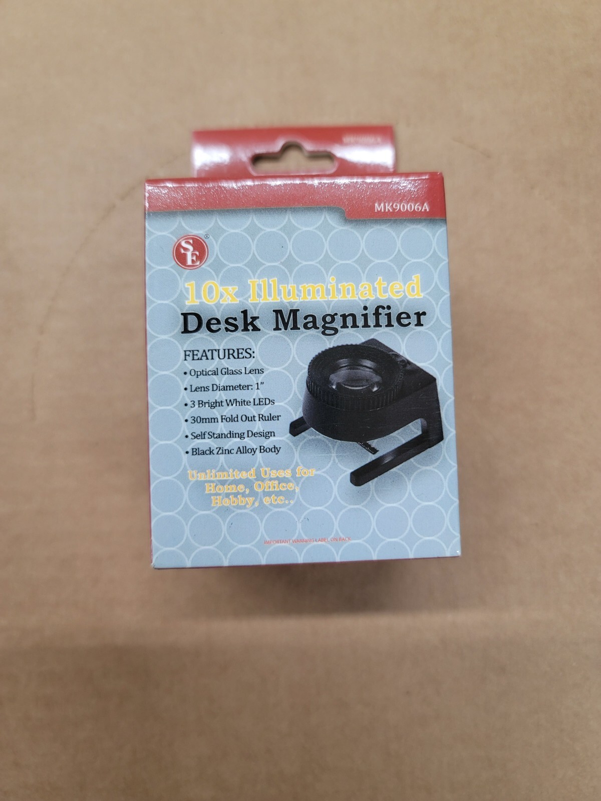 10X Illuminated Desk Magnifier(Batteries Included)