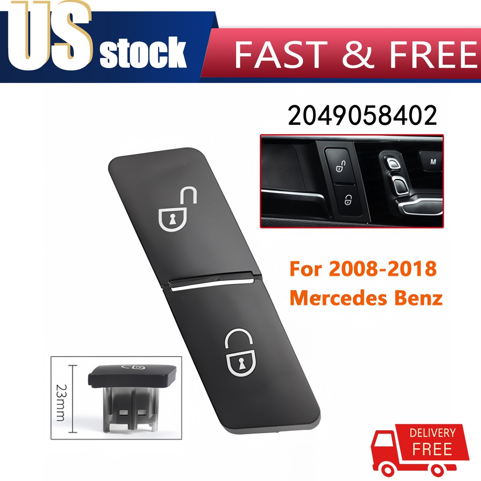 For Mercedes W212 W204 Left Door Lock Unlock Switch Button Replaces 2049058402