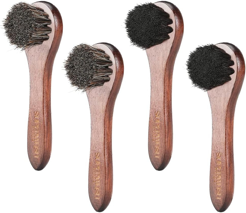 Horsehair Shoe Polish Applicator Brush, Soft Horse Hair Bristles Dauber Leath...