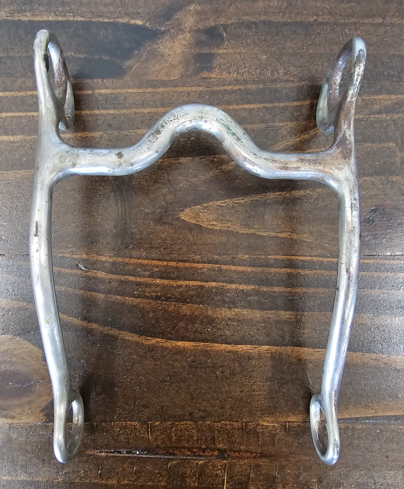 Stamped Crockett Solid Mouth Port Horse Bit