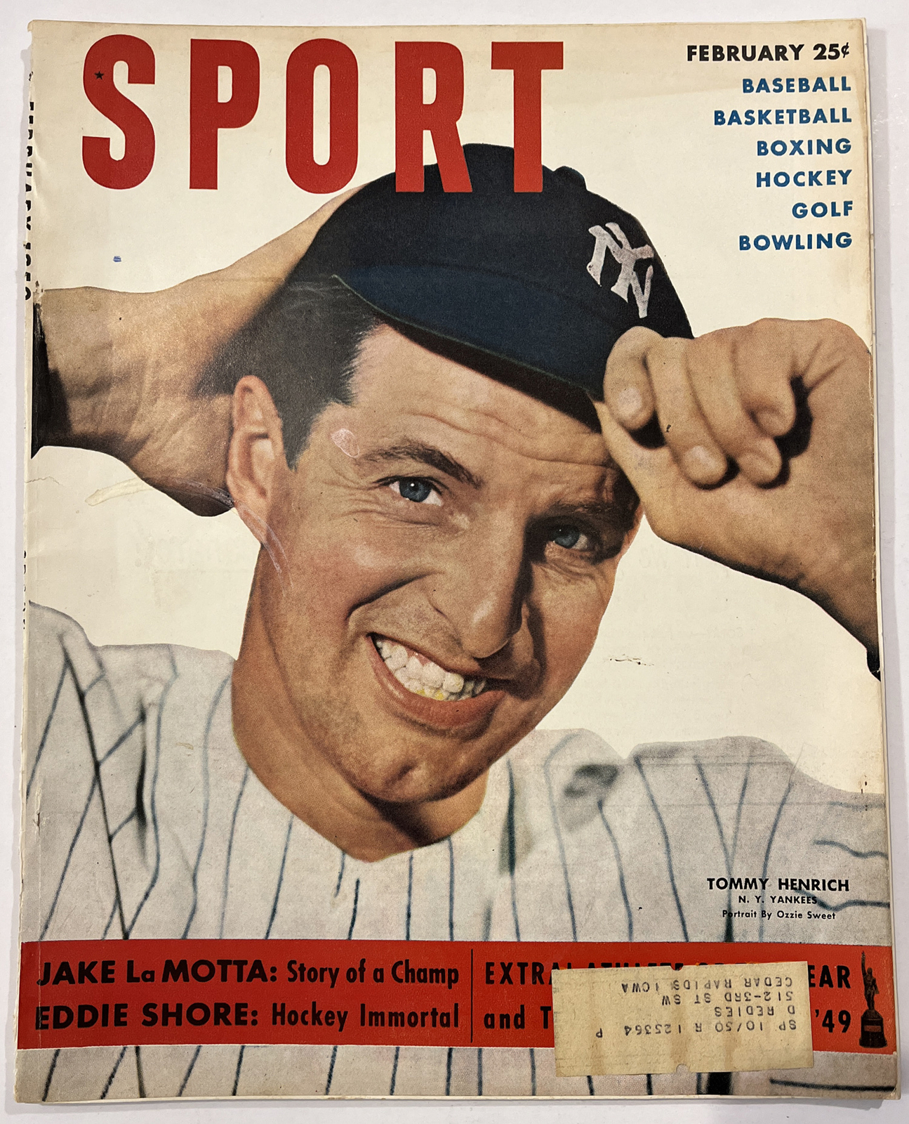 Sport Magazine 1950 February, Tommy Henrich, New York Yankees (B53)
