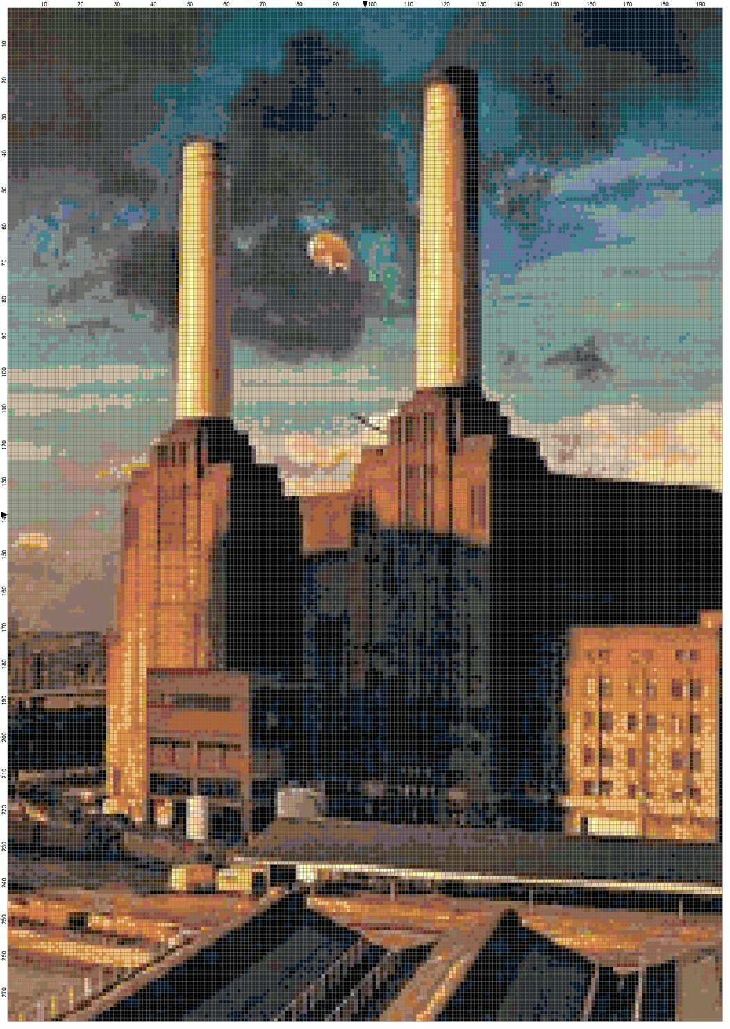 Pink Floyd Animals 70's Music Handmade Counted Cross Stitch Pattern Chart