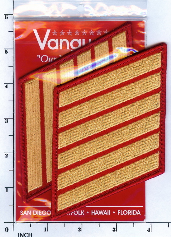USMC FEMALE 6 Bars HASH MARKS gold/rd Service Stripes PATCH set Marines Chevrons