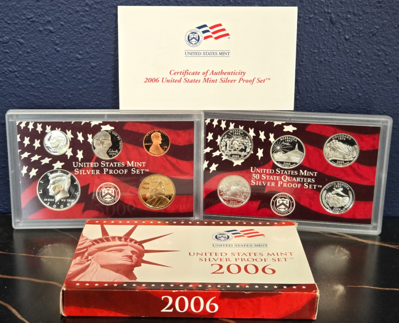 2006 Silver Proof Set US Uncirculated Complete 10 Coin Set With Box & COA