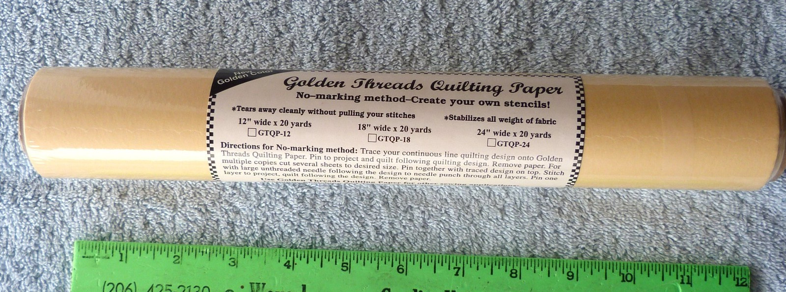 Golden Threads Quilting Paper for creating Stencils 12" Wide x 20 Yards Roll