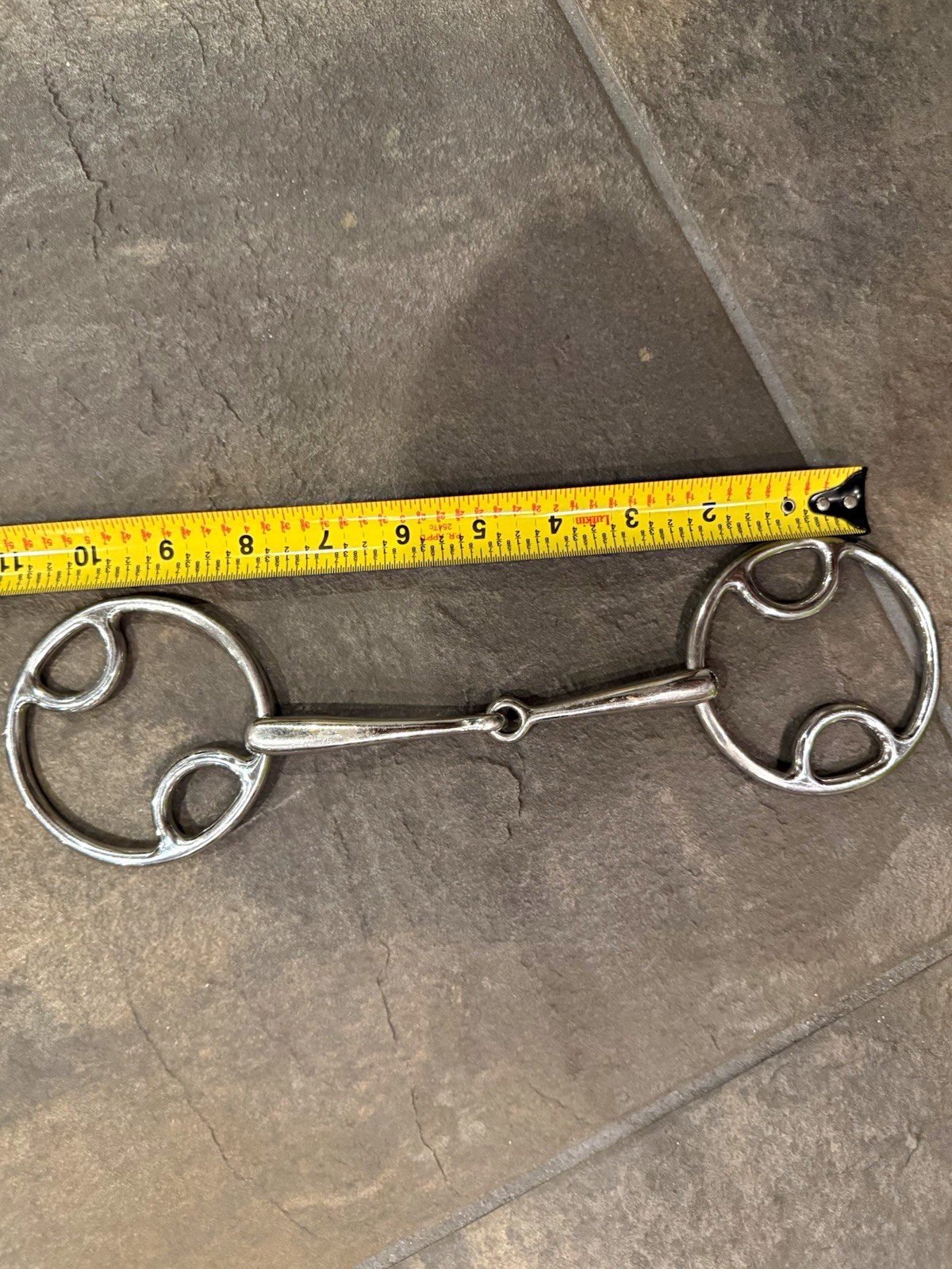 Beval bit Snaffle Horse Bit w/ Large Circular Rings, Loose Ring Style