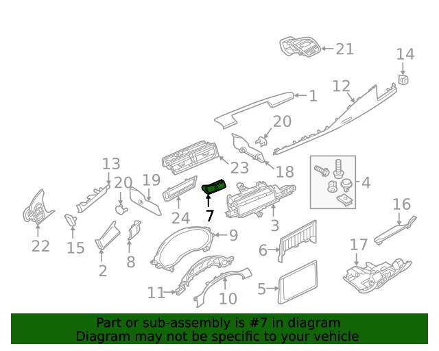 Genuine Audi Switch Bezel 4G8-858-342-BD6
