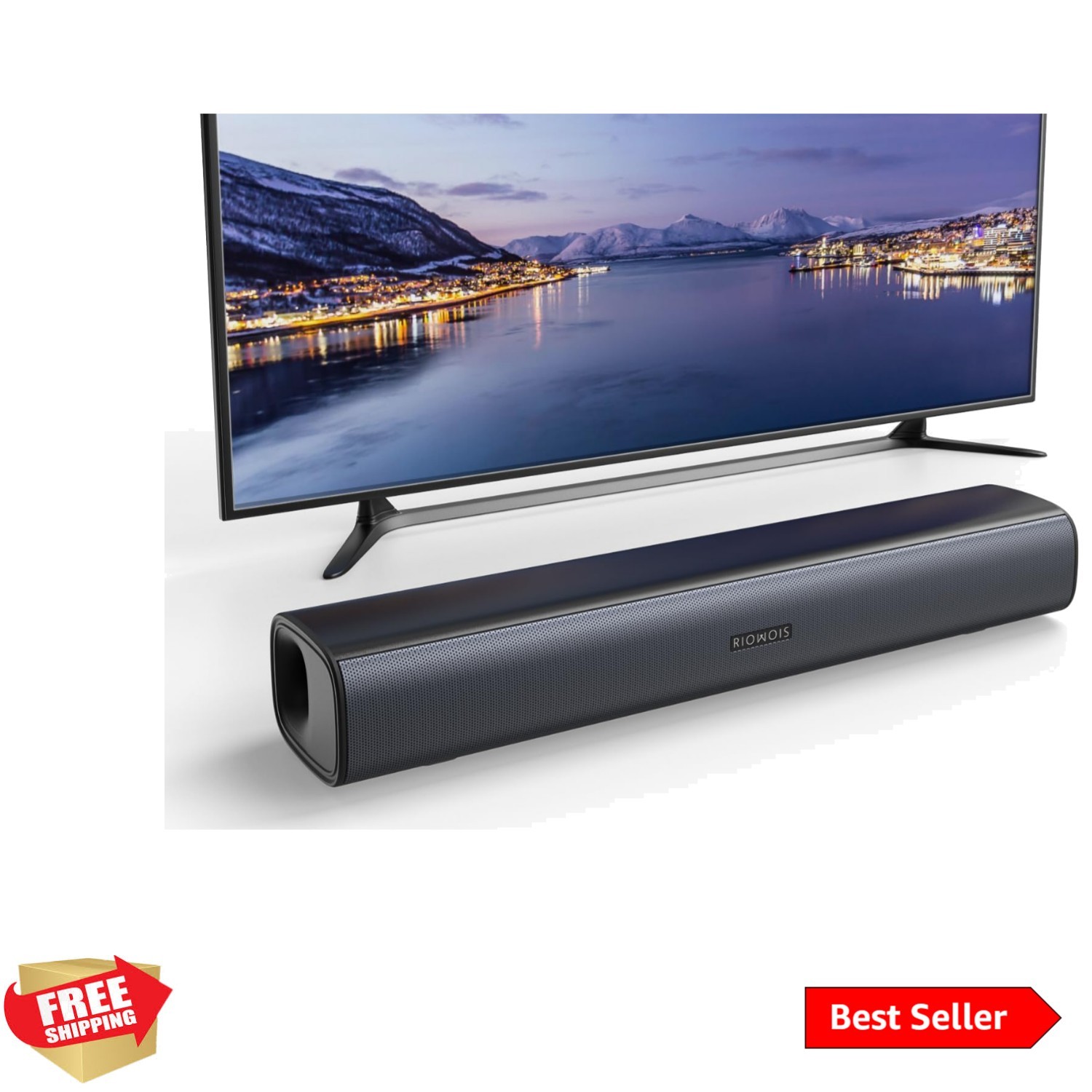 Elegant Black Sound Bar for Smart TVs with Hassle-Free Installation & Support