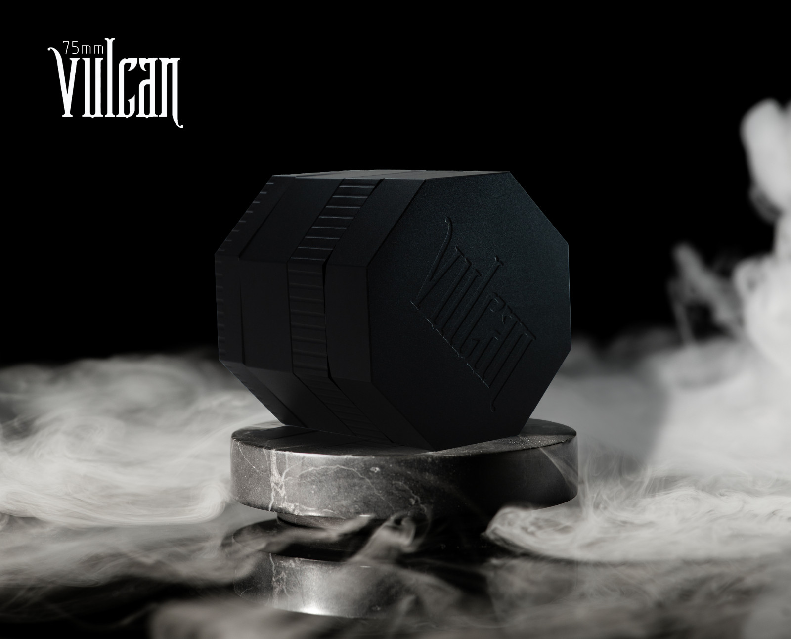 VULCAN PATENT PENDING DESIGN Fully Magnetic 4PC Tobacco,Herb Grinder 75mm-Black