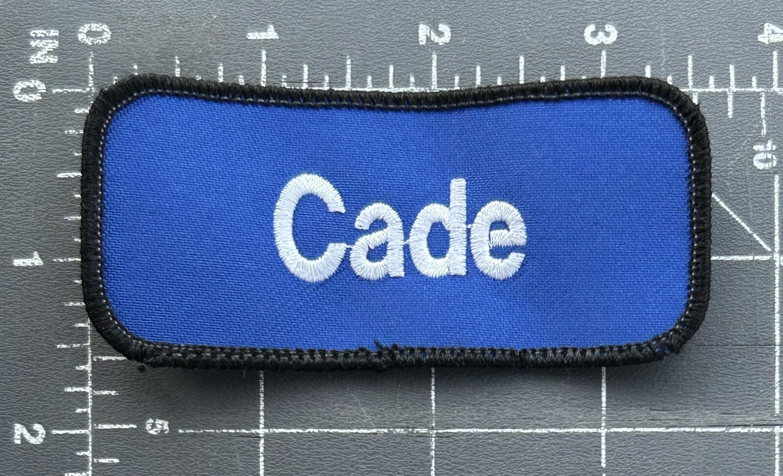 Cade Name Tag Oil & Gas Petroleum Petroliana Mechanic Garage Blue Badge Patch