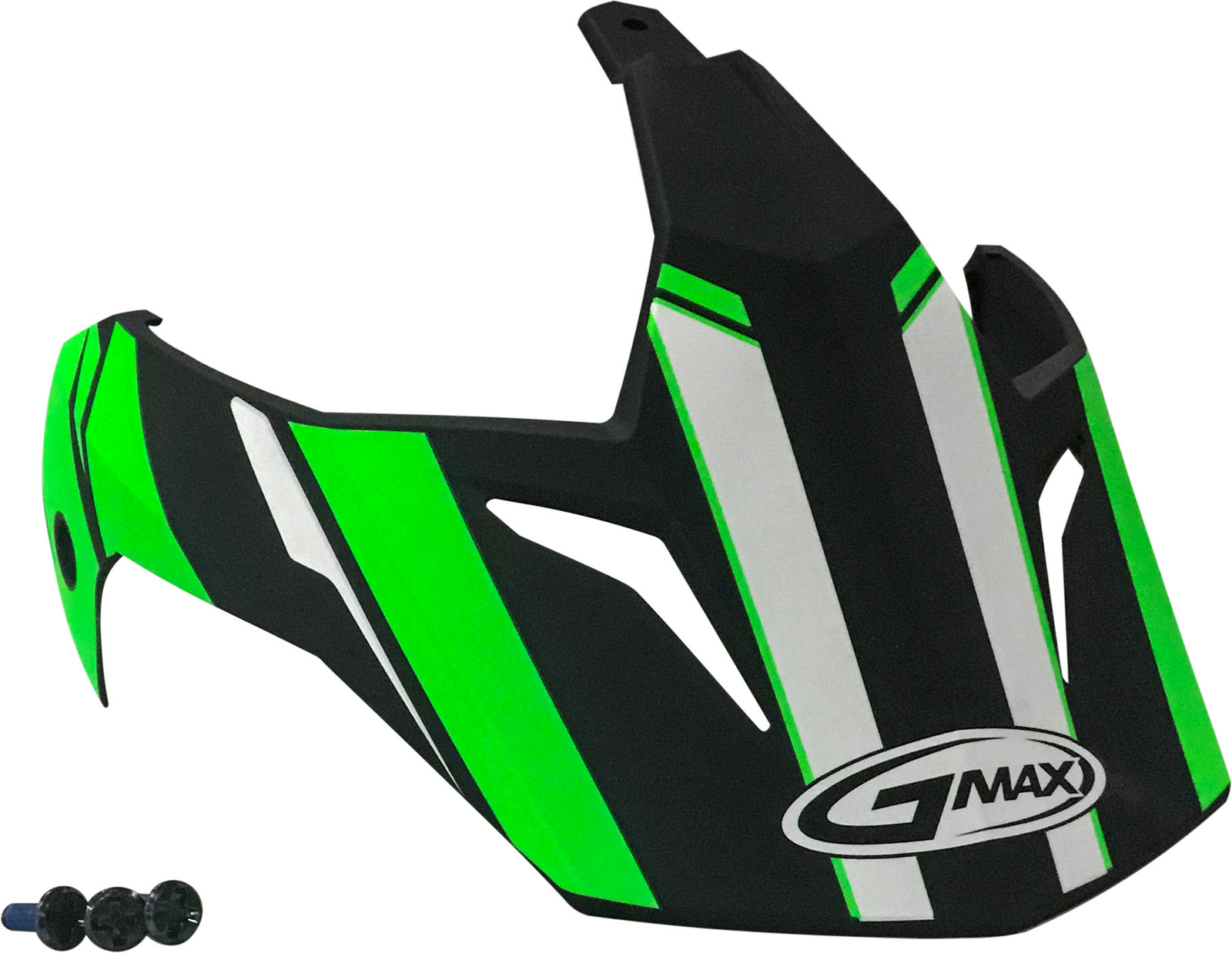 GMAX GM-11 Visor Vertical w/ 3 Screws Black/Hi-Vis Green G011083
