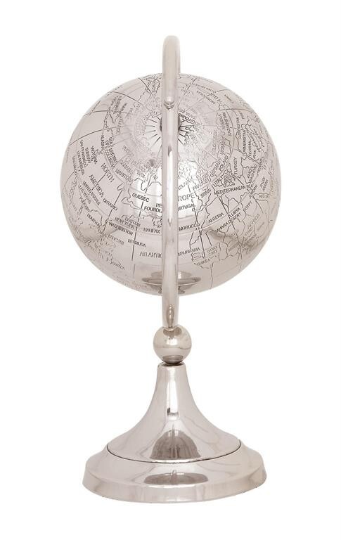 Globe Aluminum Silver Finish 13"H