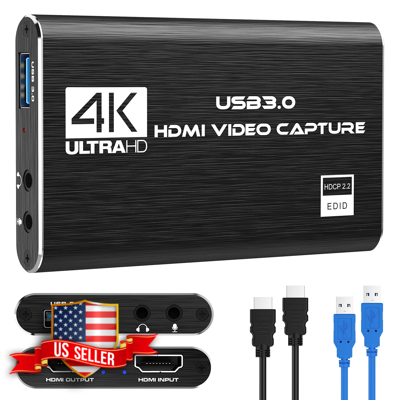 4K HDMI Video Capture Card 1080P 60FPS for Streaming Xbox PS4 PS5 PC OBS