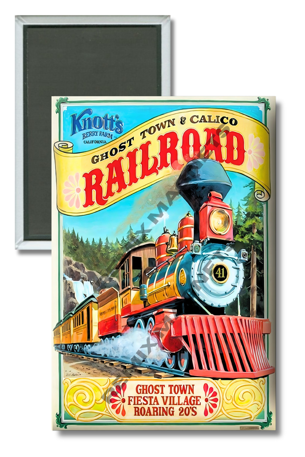 Knott's Berry Farm Ghost Town Calico Railroad 2" x 3"  Locker Magnet