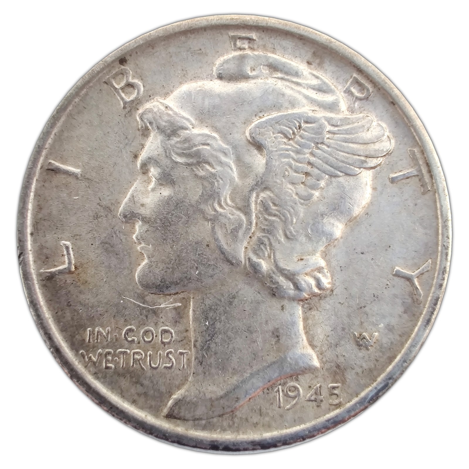 1945-S Mercury Dime XF Extremely Fine 90% Silver