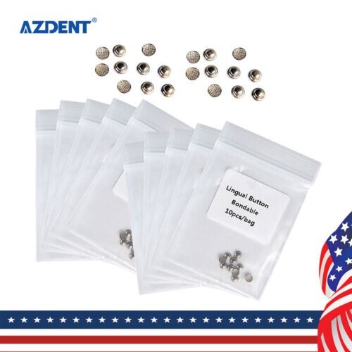 100 Pcs Dental Orthodontic Lingual Buttons Bondable Round Base AZDENT