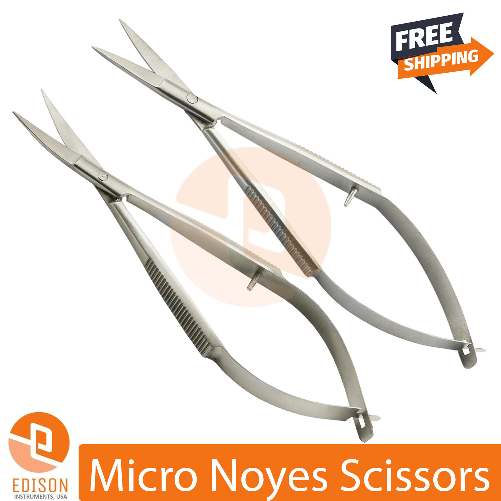 Surgical Noyes Scissors Ophthalmic Shears Micro Surgery Spring Action STR+CVD
