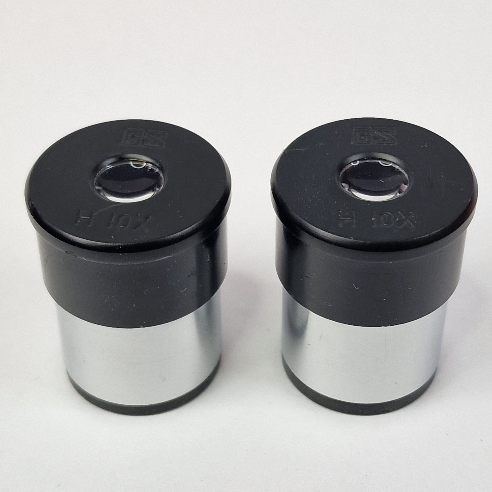 GS Gillet & Siebert Pair of H 10x Vintage Microscope Eyepieces, Excellent